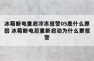 冰箱断电重启冷冻报警05是什么原因 冰箱断电后重新启动为什么要报警